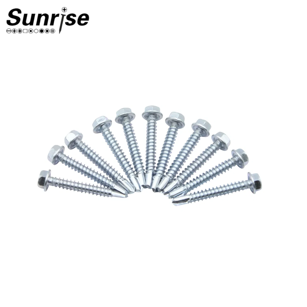 Metal Steel DIN7504K ASME B18.6.4 Hex Washer Head Self Drilling Screw