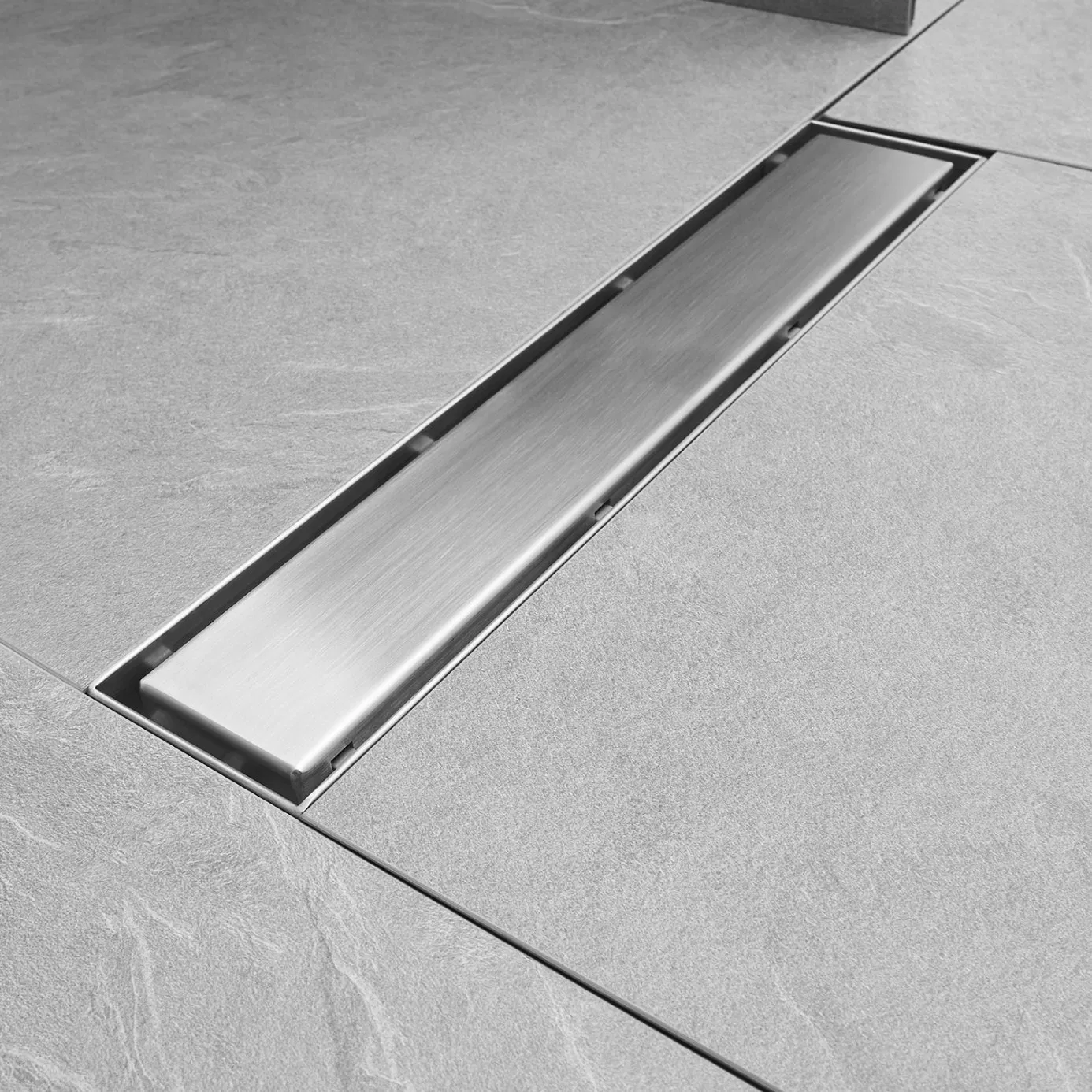 Long Channel Bathroom Drainer Conceal Invisible Shower Brass Floor Drain with Strainer