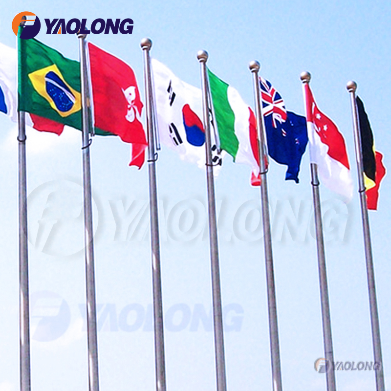 Outdoor AISI 304/316L Metal Flag Pole with External Halyard for School