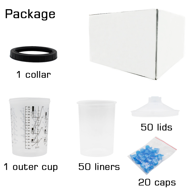 Стакан для смешивания красок PP600, 200-800мл