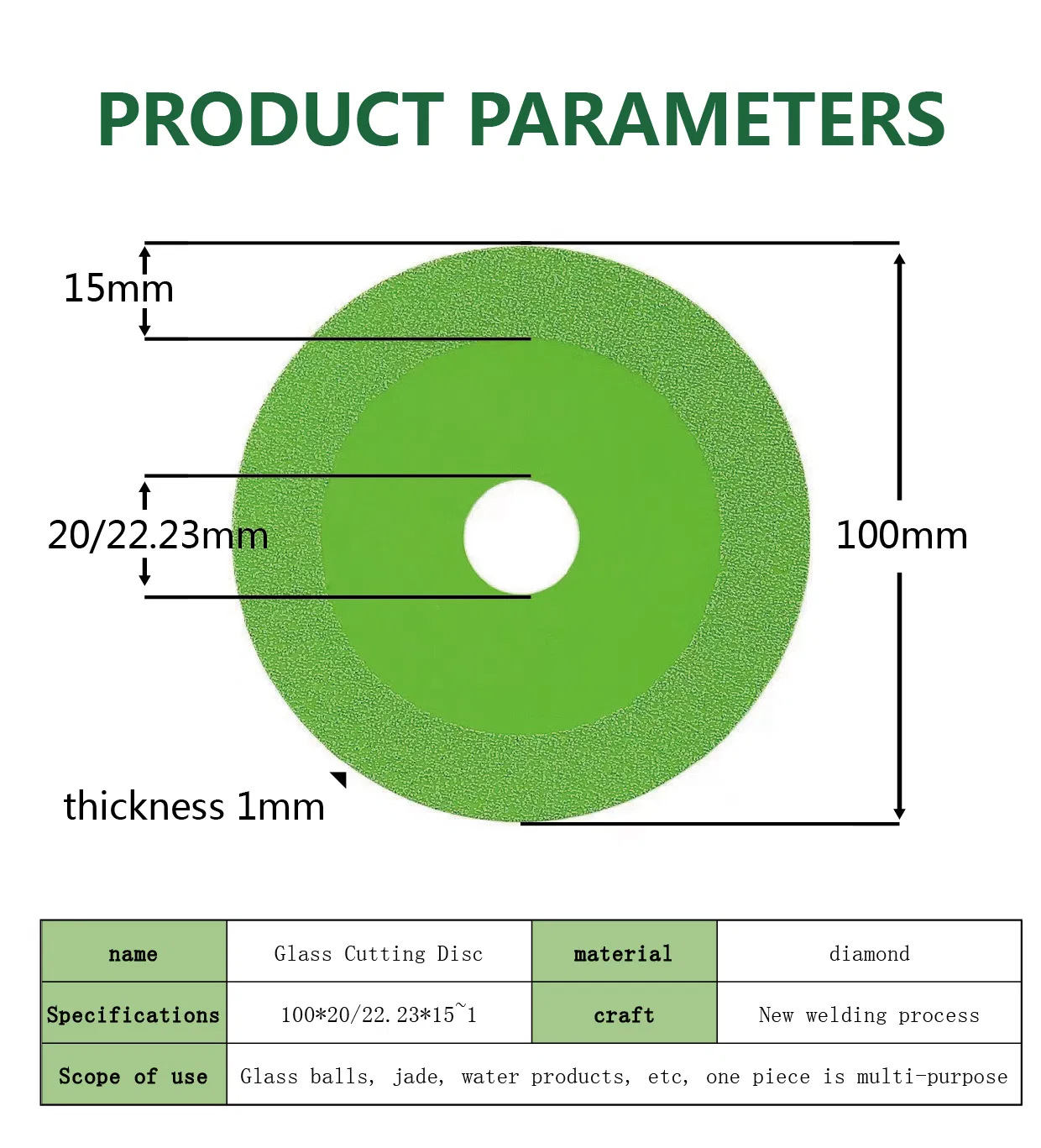 Ultra Thin 100mm Glass Cutting Blade for Angle Grinders