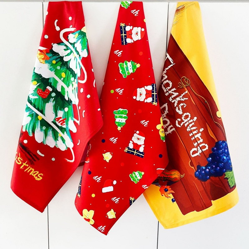 Super Absorbent Eco-Friendly Cotton Kitchen Tea Towels for Quick Drying