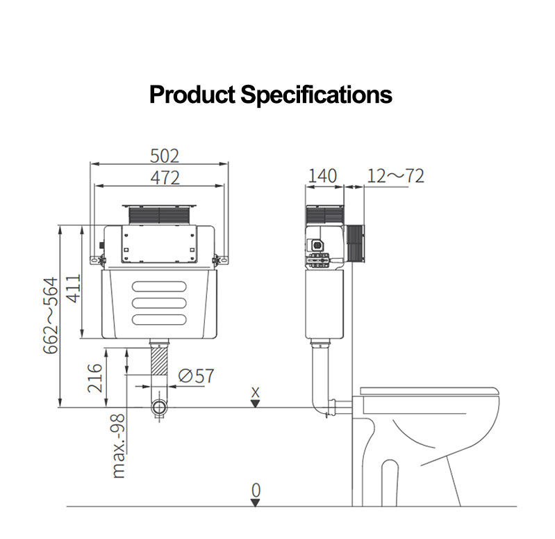 Space-Saving Bathroom Wall-Hung Toilet Concealed Cistern