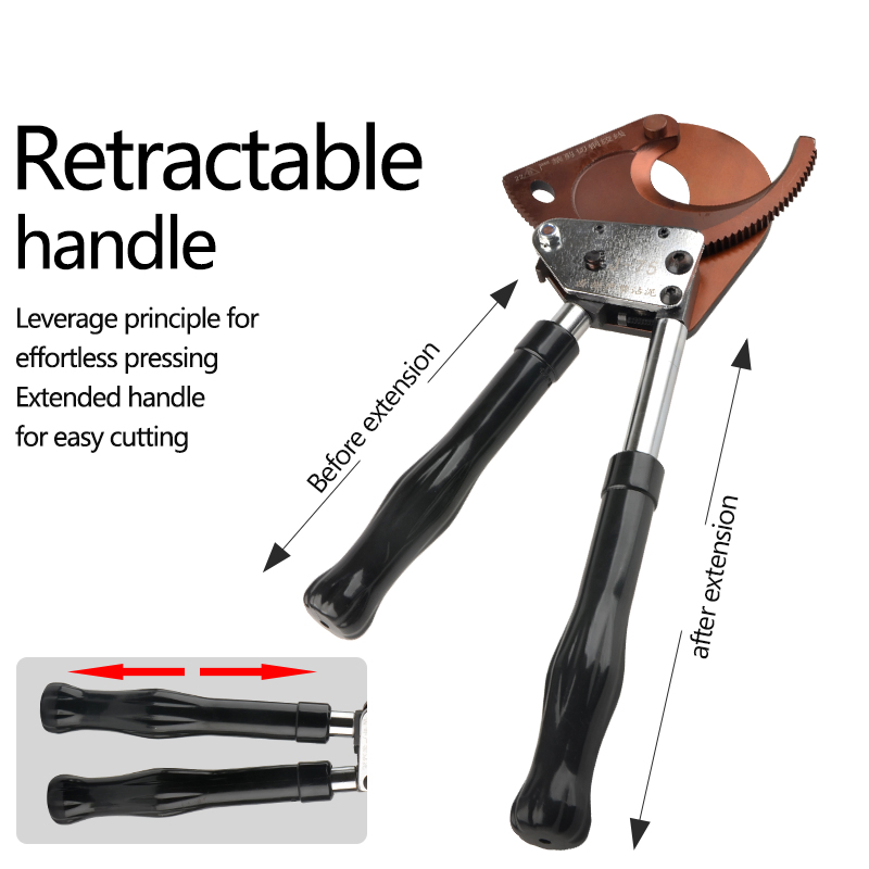 J-130 Manual Retractable Ratchet Cutter Scissors for Copper Aluminum Armored Cable
