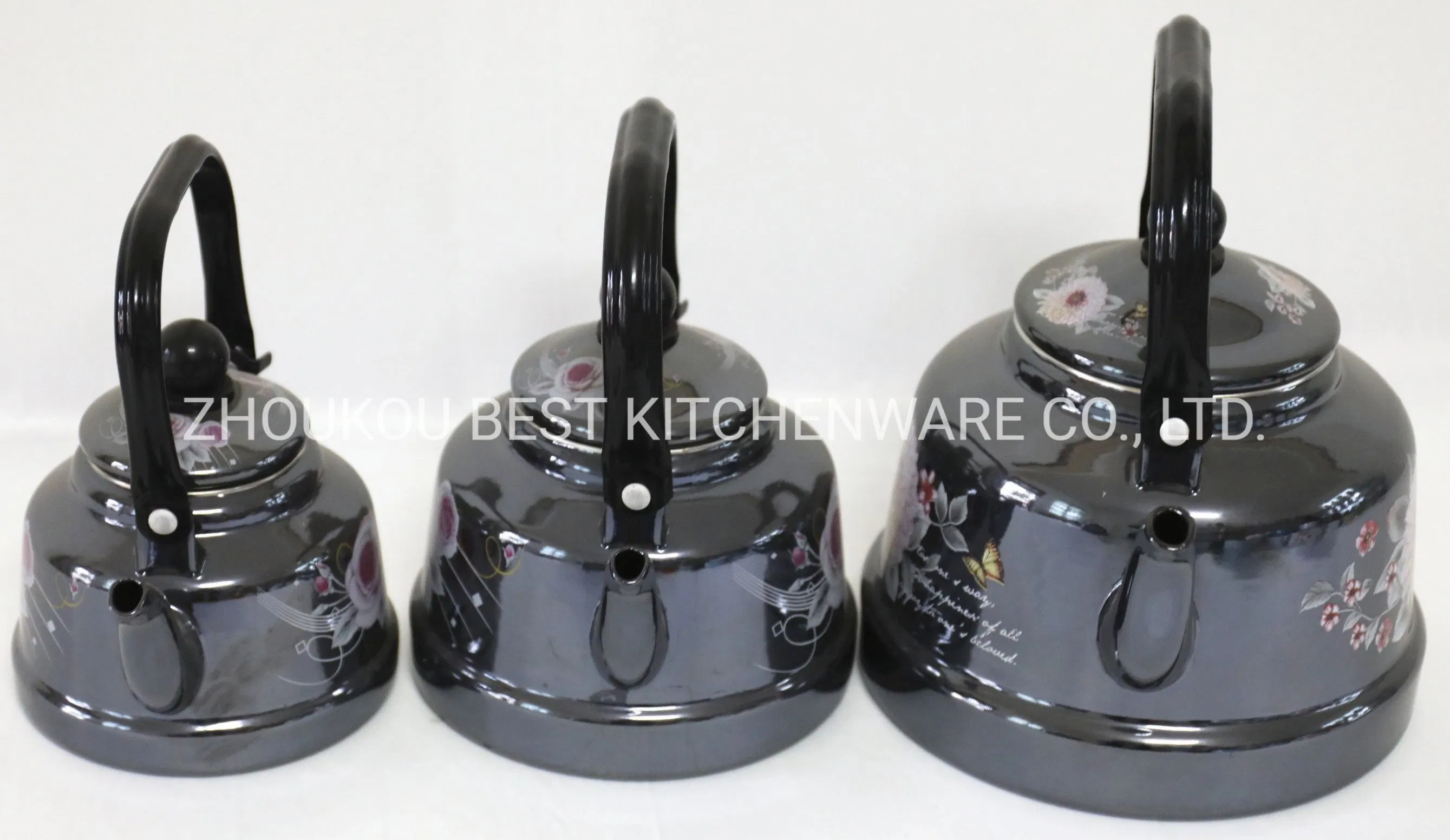 Mirror Glazed Stainless Steel Handle Enamel Water Kettle