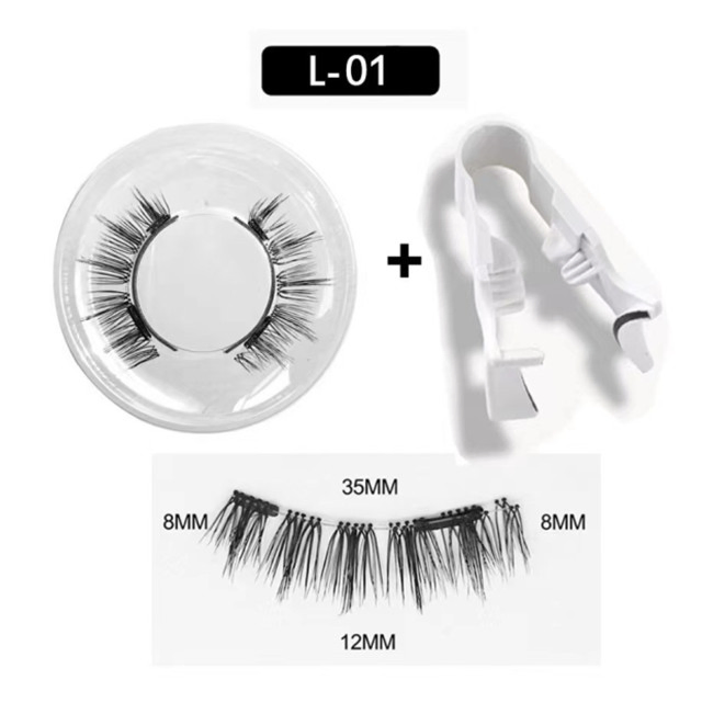 Magnetic Non-Adhesive with Clip Pair for Reusable Magnetic False Eyelashes Set