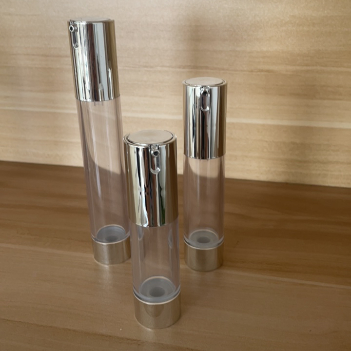Screen Printing Gold Plastic Cosmetic Airless Pump Bottle Airless Cosmetic Bottles