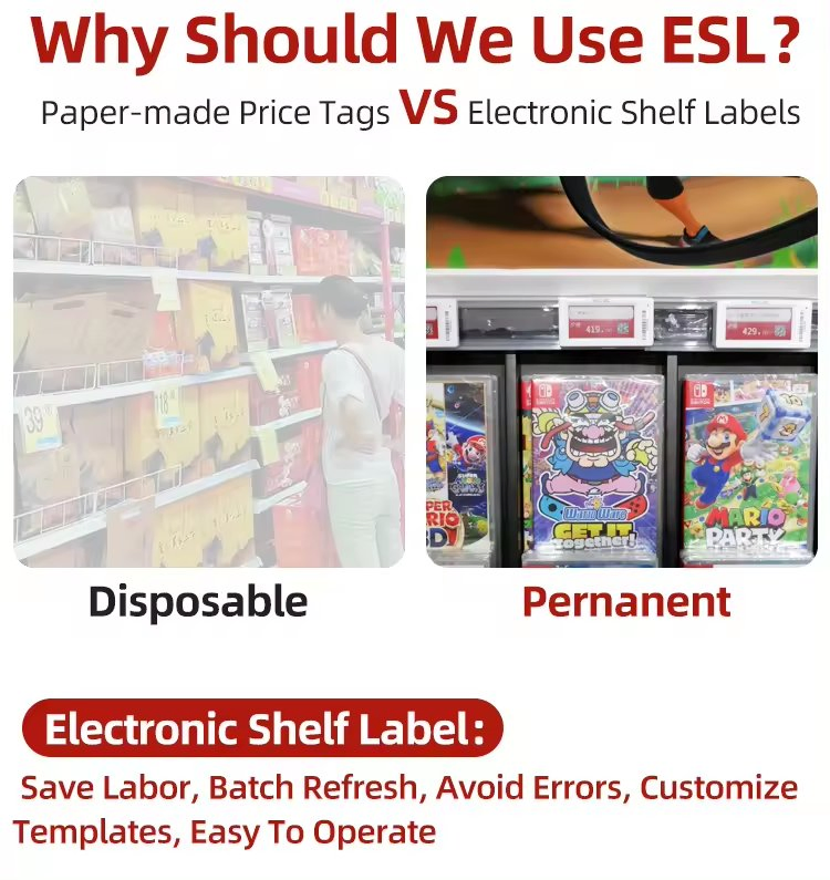 Electronic Shelves 3.52-Inch Price Tags, Demonstration a Nearly 180 Degree Viewing Angle
