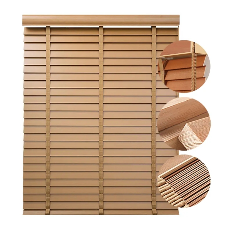 2 Inch 50mm White Blinds Faux Wood Cordless Horizontal Blind