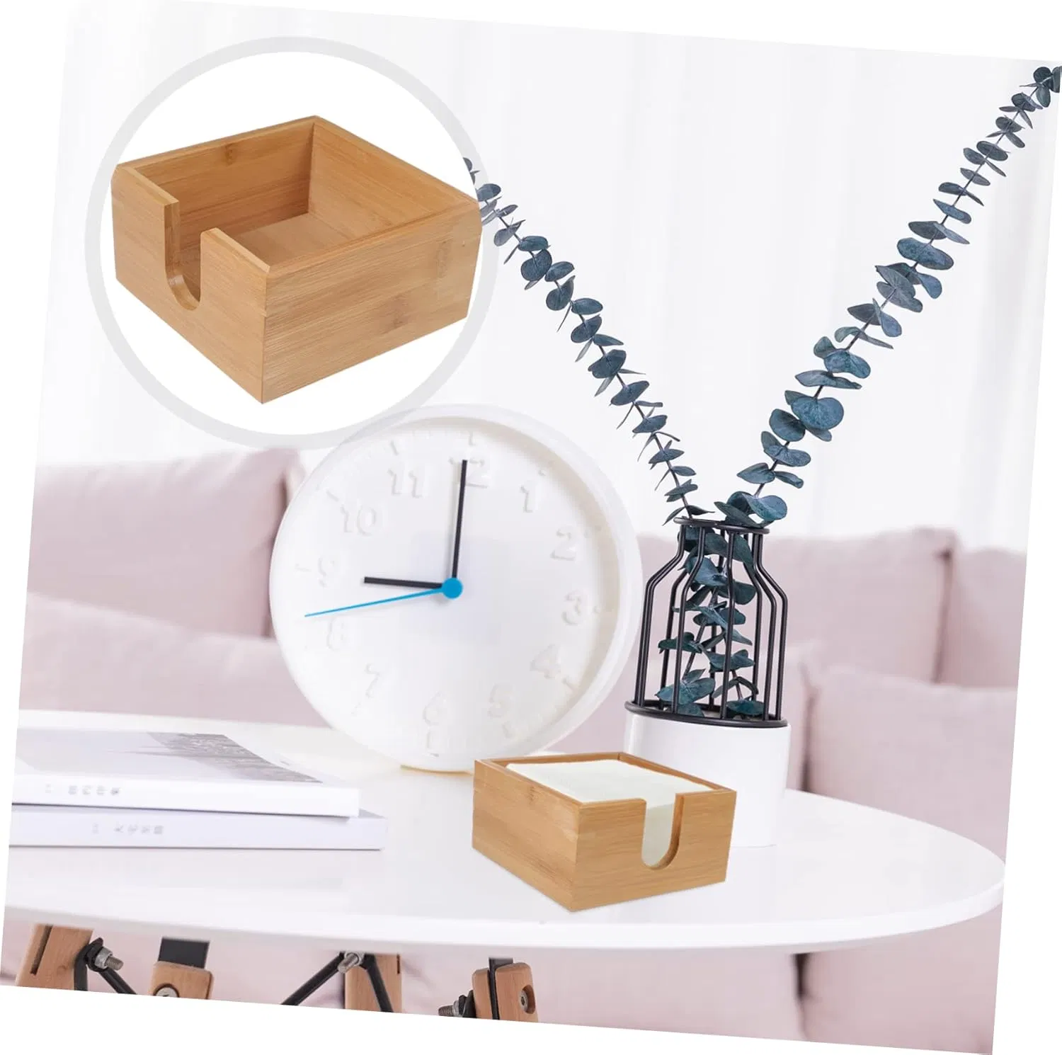 Bamboo Household Living Room Kitchen Desktop Tissue Napkins Storage Box