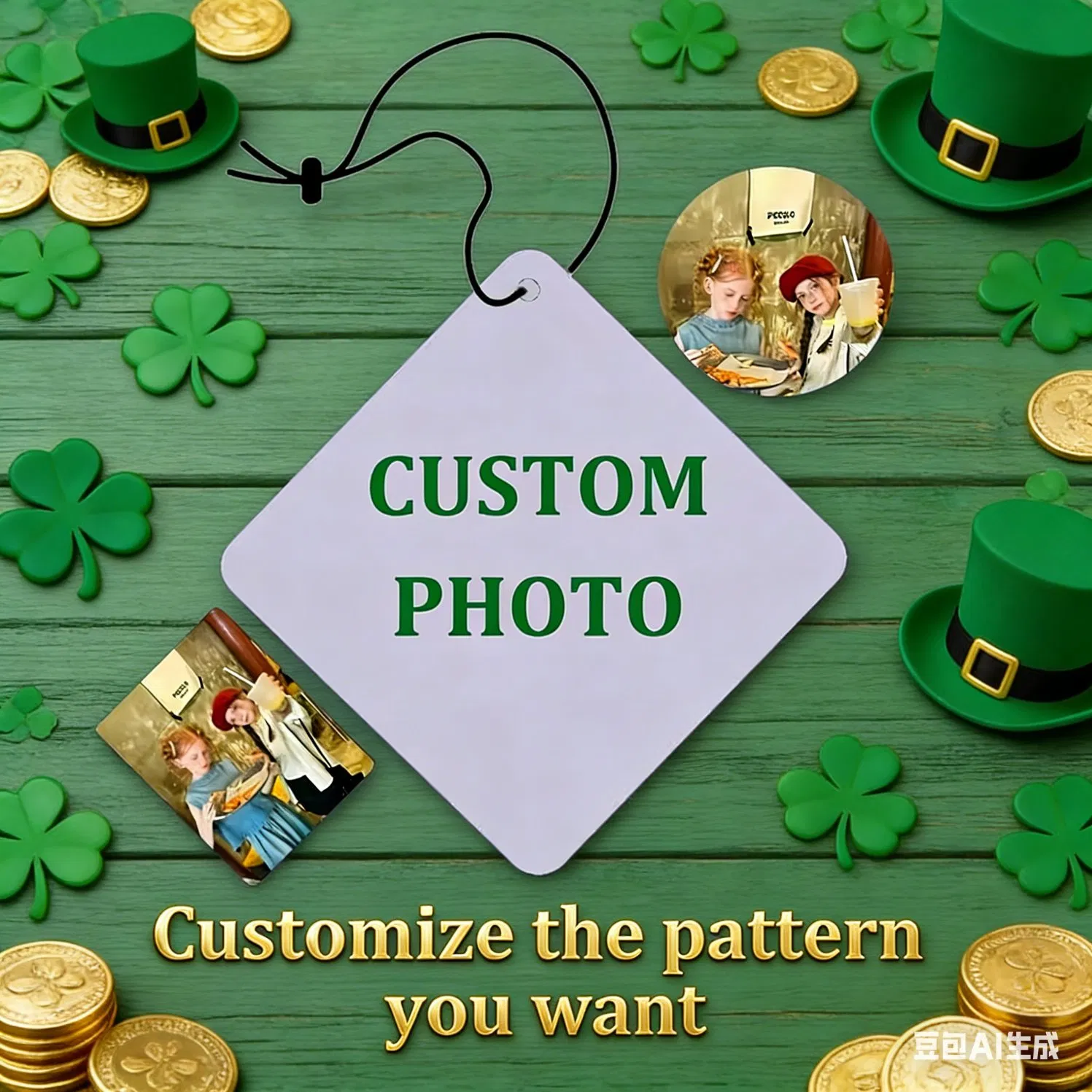 St. Patrick's Day Theme Custom Fragrances Tablets Double-Sided Hanging Decor for Clothing Labels