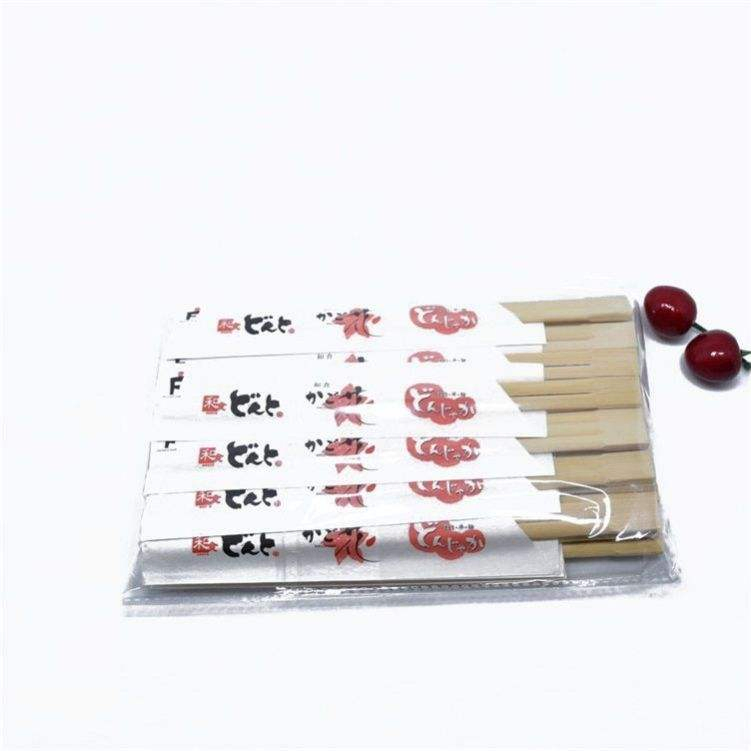 Paper Sleeve Cover Bamboo Chopsticks Environmental Twins Chopsticks with Custom Logo