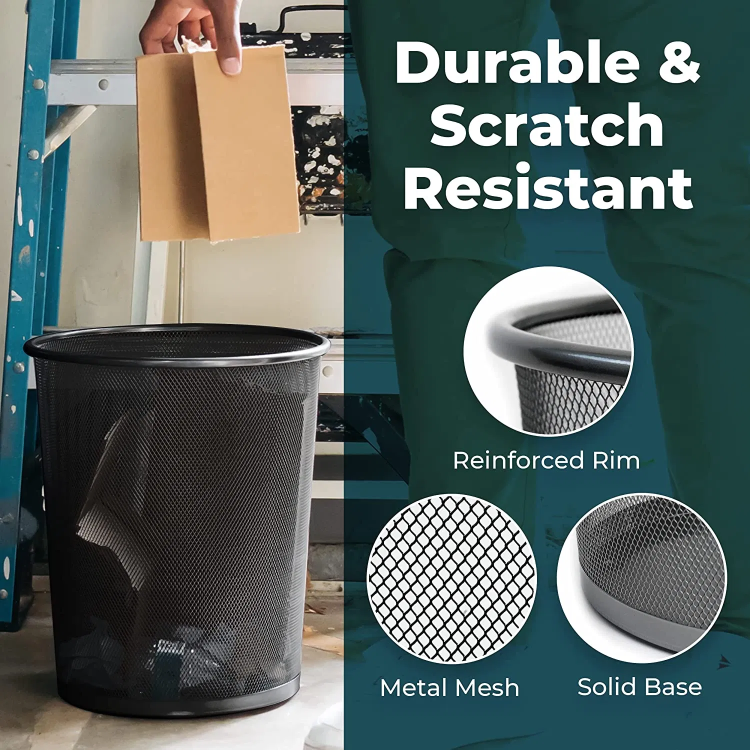 Черная педальная урна для мусора, сетчатая, для кухни и офиса