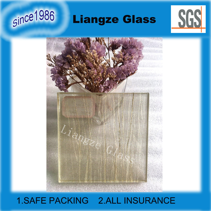 Modern Hyaline Glass Art Decoration with Fabric Accents