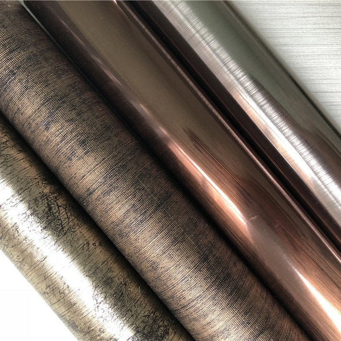 Huichuang Decorative Material PVC Film with Metallic Color Cabinet Boards