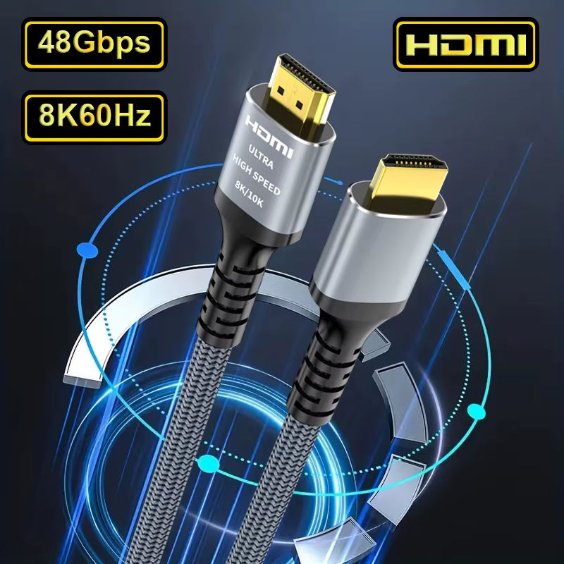 HDMI кабель 8K 4K, плоский, с позолотой, 2-10 м
