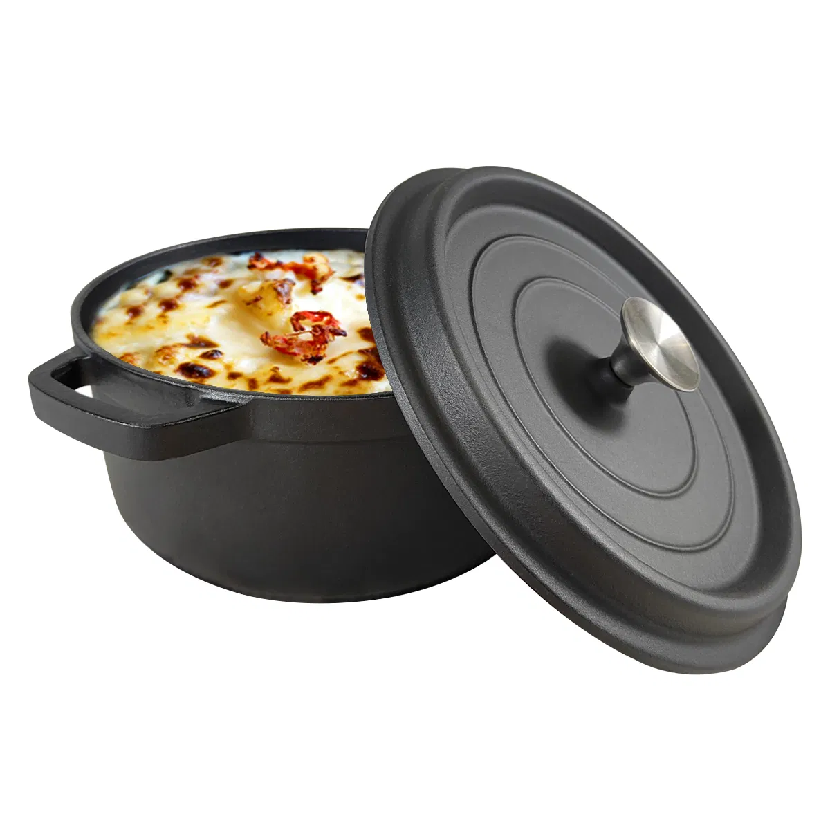 Чугунная кокотница 3.5L с крышкой, 24 см