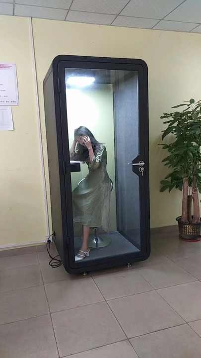 Quiet Acoustic Soundproof Office Phone Booth Indoor Recording Studio Pod with Big Size Steel Frame for Home Office Outdoor Use