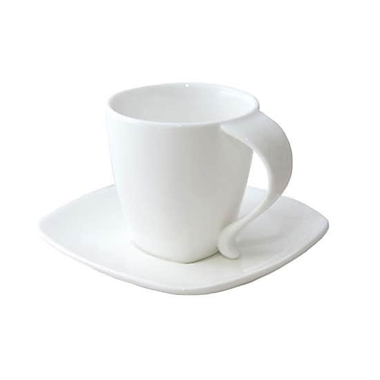 Cappuccino or Espresso Porcelain Coffee Cup and Saucer