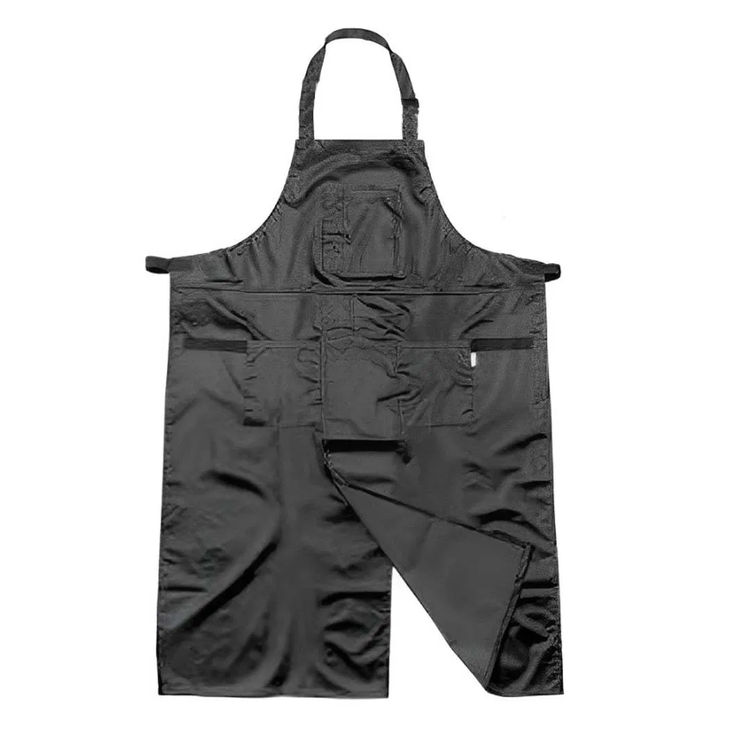 Pure Black Tool Apron, Multi-Pocket Waterproof, Outdoor, Home, Kitchen Work, Barber, Multi-Functional Apron