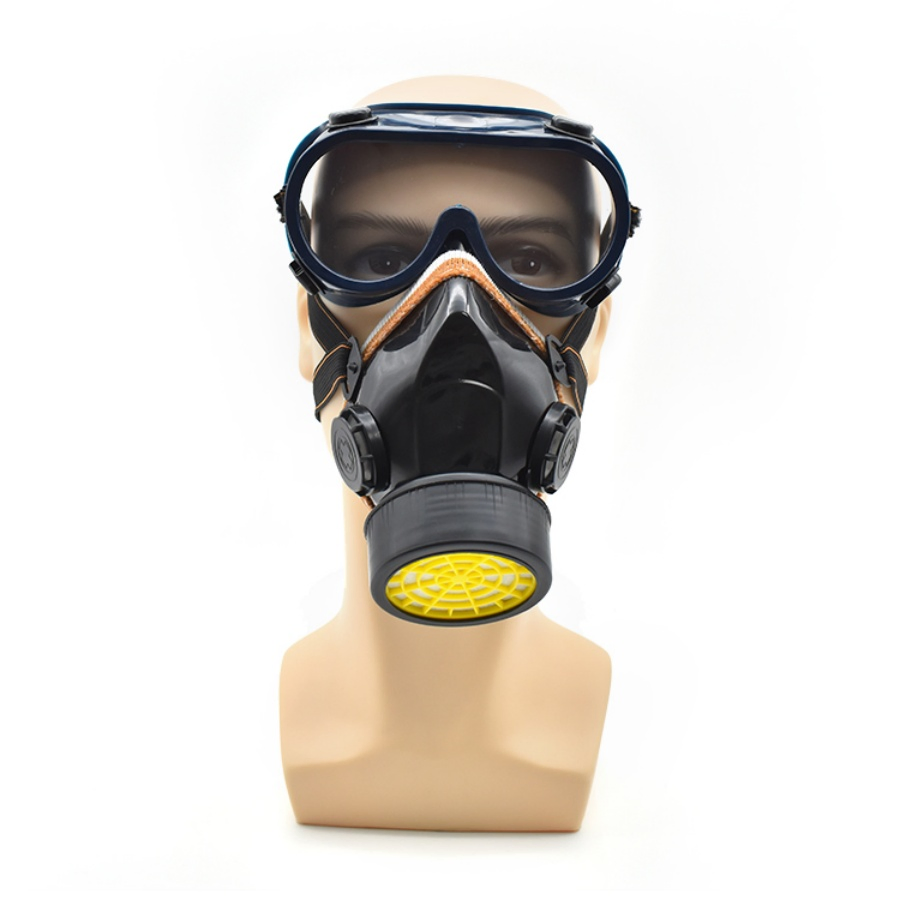 Chemical Respirator Mask with Safety Goggles (HT-5042)