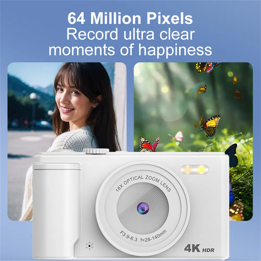 H01 Digital Camera - 2.8" Flip Screen, 18X Zoom & CCD (Black)