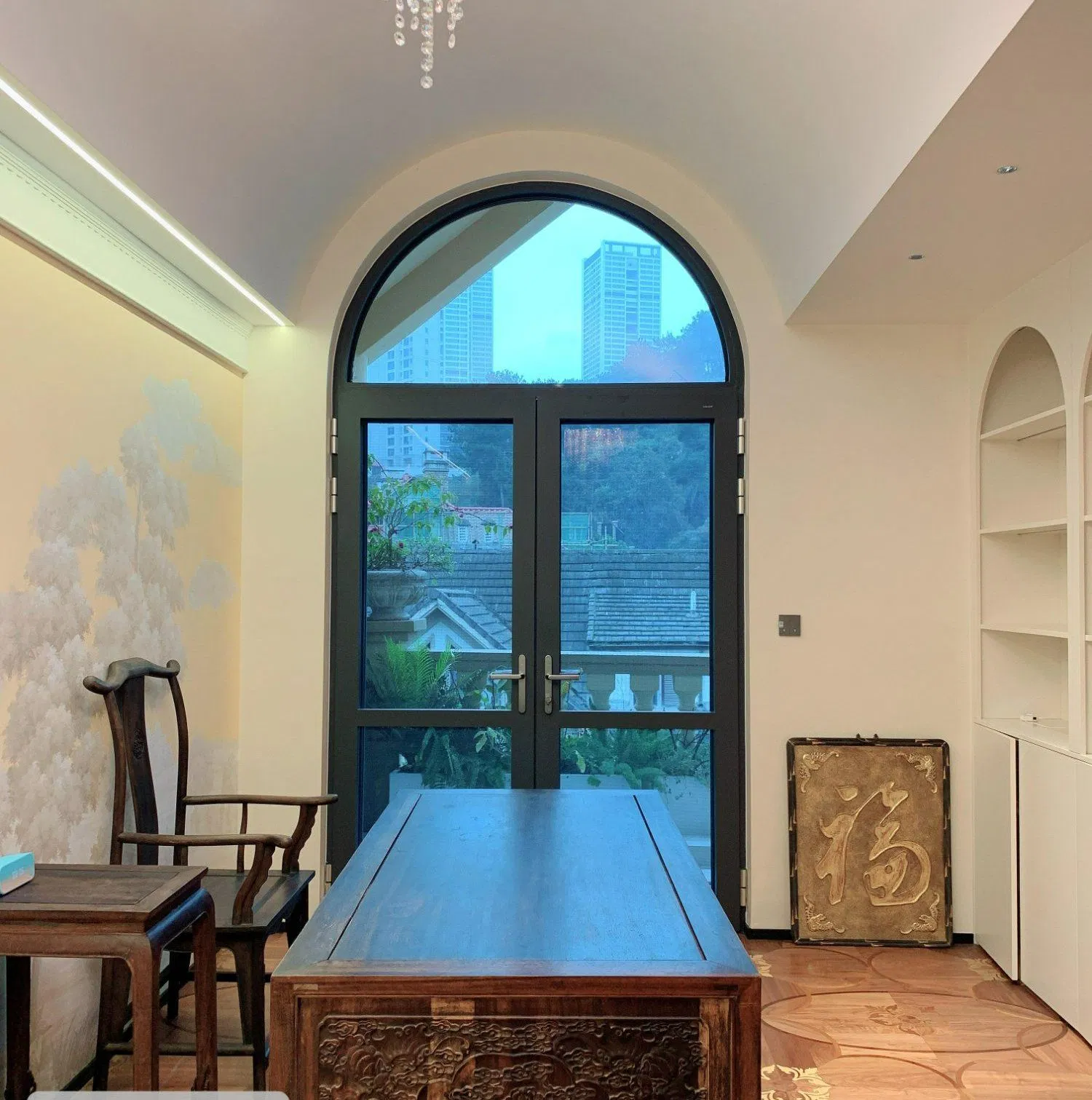 Minimalist Style Aluminum Aluminium Casement Door with Tempered Glass for Exterior Entry