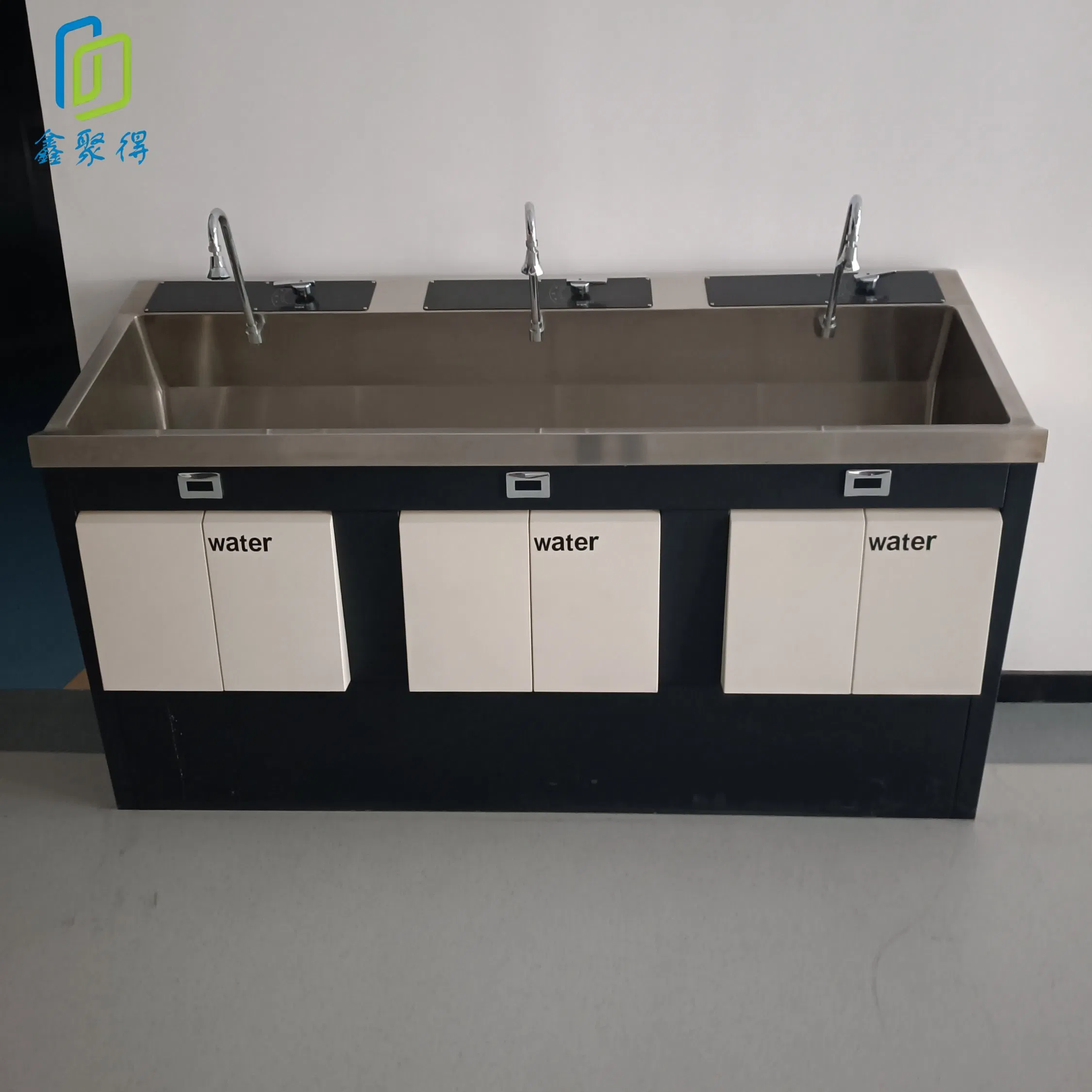 Factory Direct Medical Double-Station Polymer Hand Wash Sink for Hospitals