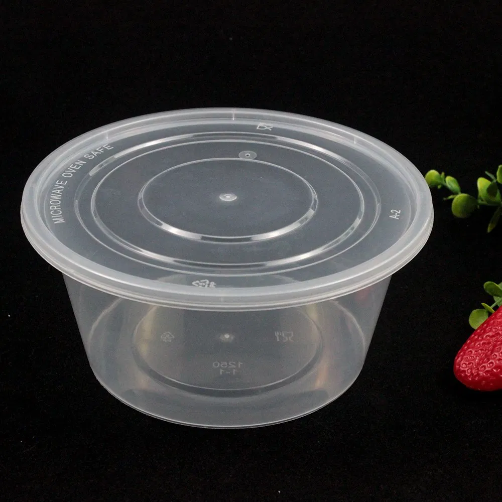 Dispsoable Plastic Tableware 173mm Top Diameter PP Plastic Bowl with Lid