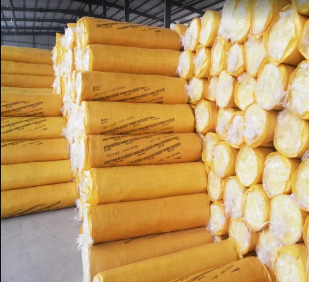 Thermal Resistant Mineral Heat Insulation Acrylic Yellow Building Material Cotton with Aluminum Foil Fiberglass Roll Glass Wool Blanket for Sound Absorption