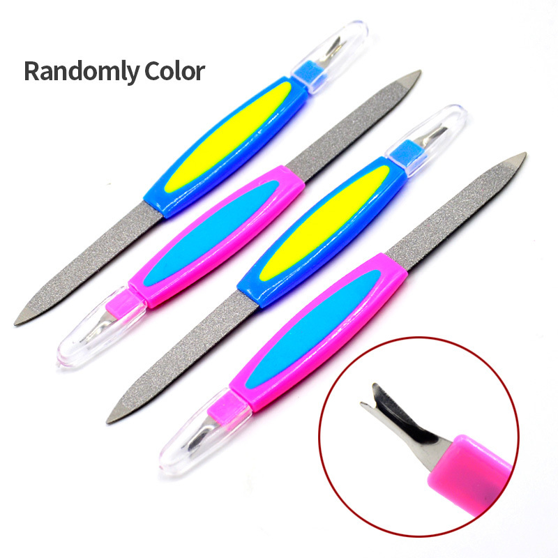 Nail Files Remover Pedicure Double-Sided Stainless Steel Nail Tools Polishing Set Nails Art Cuticle Pusher Tool