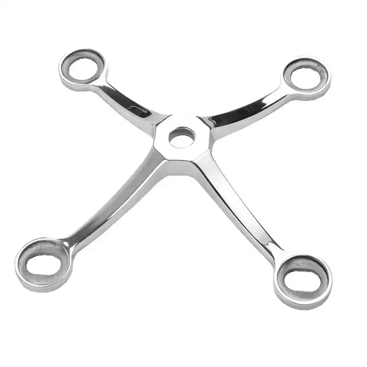 Stainless Steel Glass Structural Curtain Wall Accessories Temper Glass Spider System for Glass Canopy