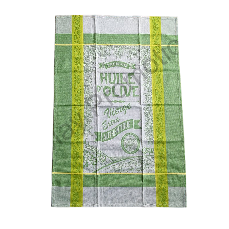 100% Cotton Green and Red Jacquard Lavender France Kitchen Towel Set of 2PCS