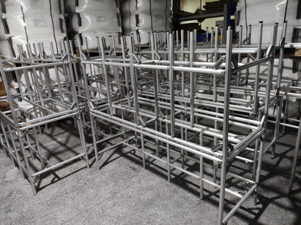 Aluminum Extrusion Pipe 28mm Lean Profiles Tube for Flow Rack