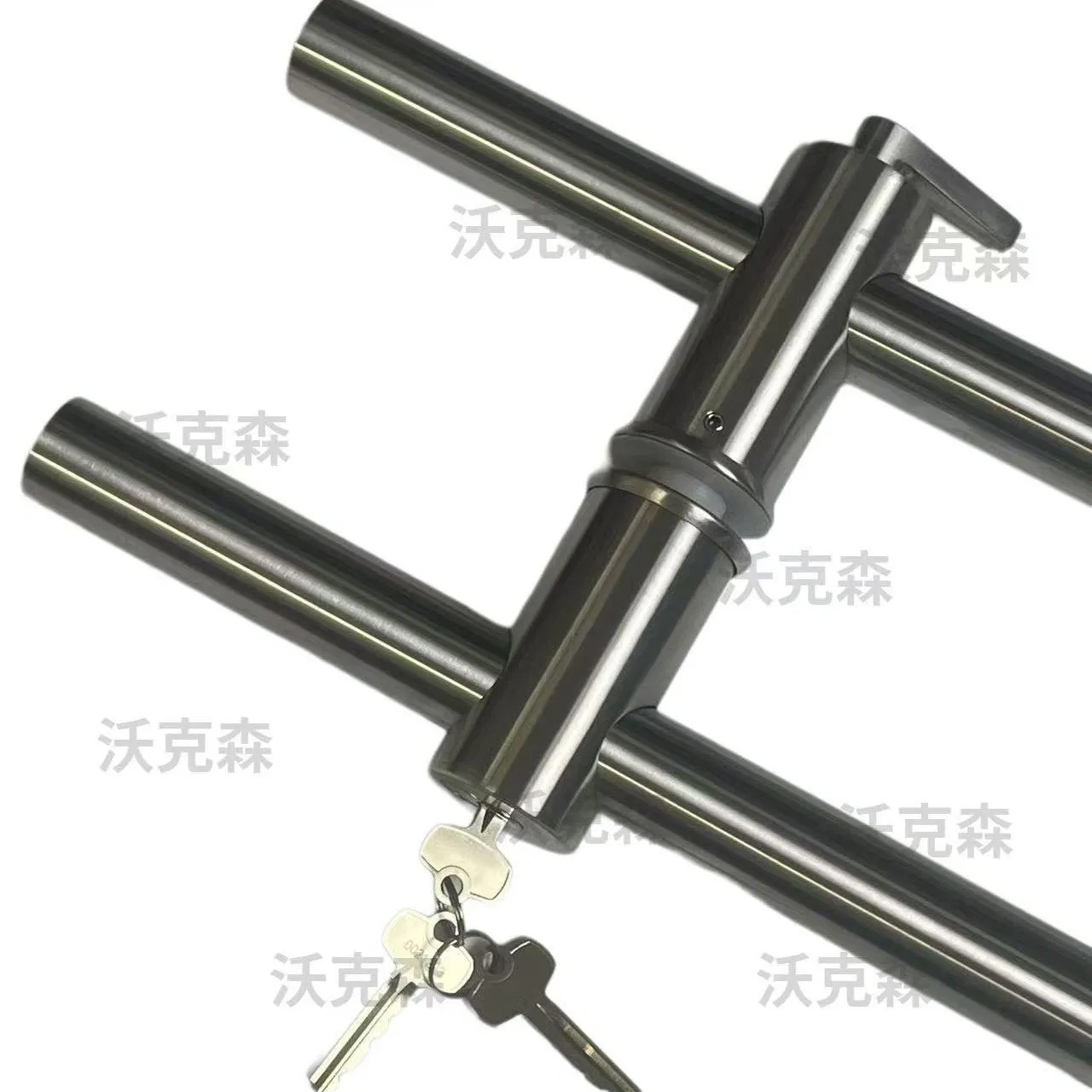 Stainless Steel Glass Door Handle with Lock Portable Replacement Lock Cylinder Handle