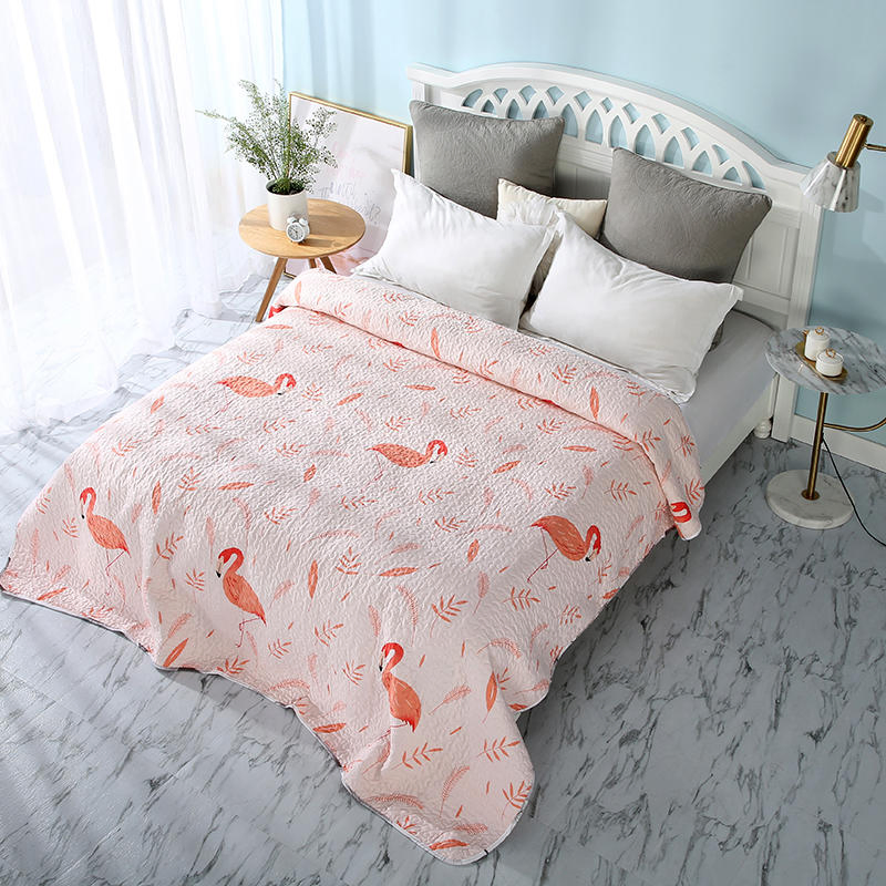 Custom Soft Warm Embroidery Quilted Cheap Bedspread Summer Blanket