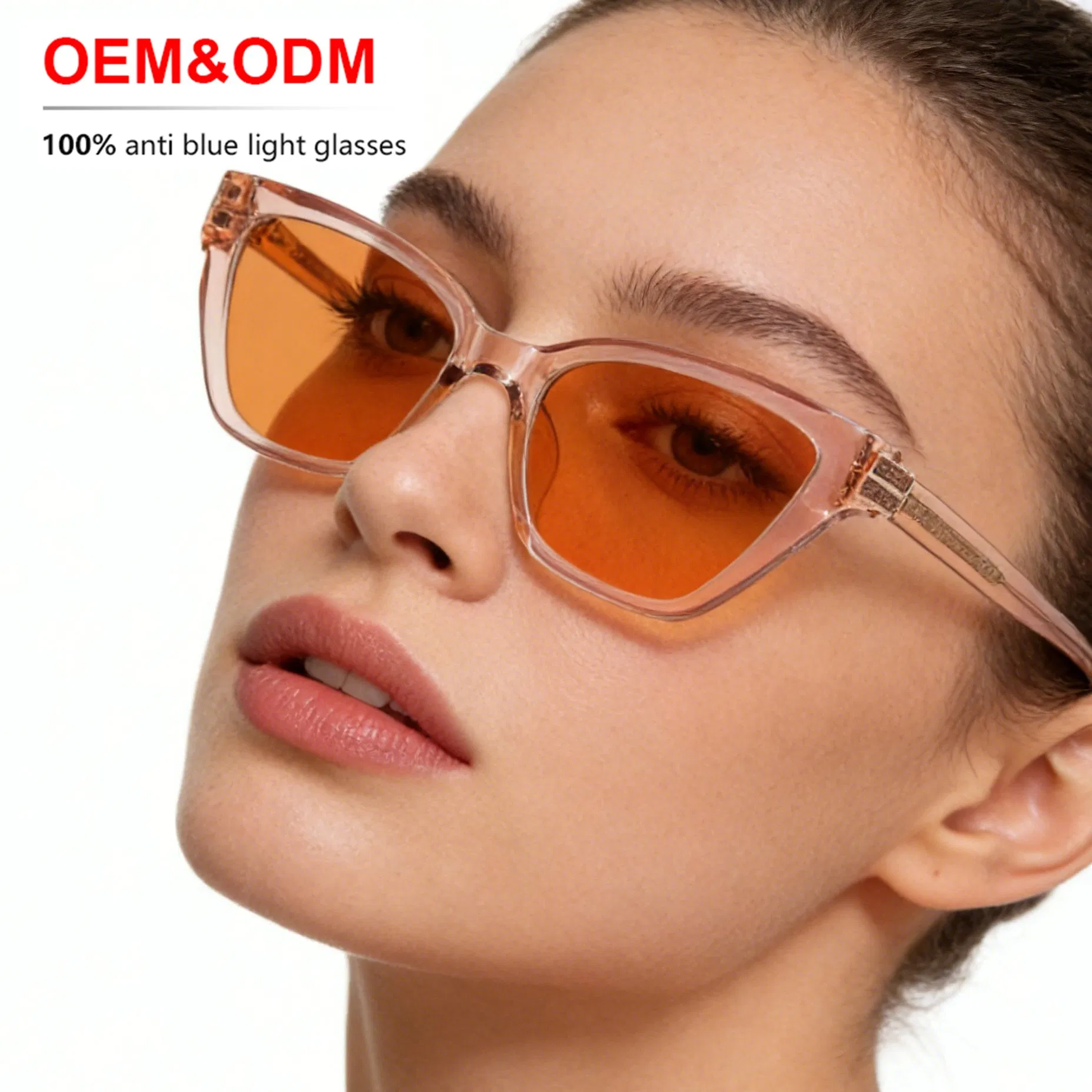 Hot Sale Customized High-Quality Women's Cat Eye Frames Fashion Trendy Personalized 100% Anti Blue Light Blocking Glasses