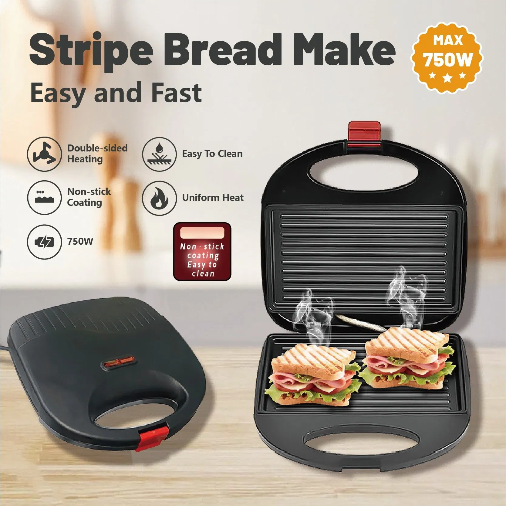 High-Quality Sandwich Press & Breakfast Cooker - CE/UL Certified Manufacturer