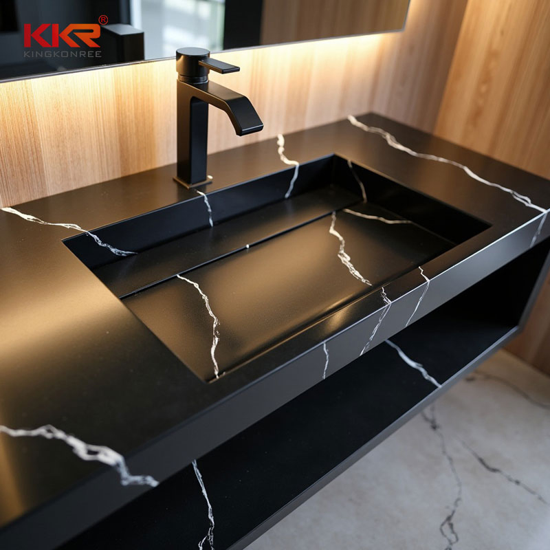 Раковина для ванной из искусственного камня, черная