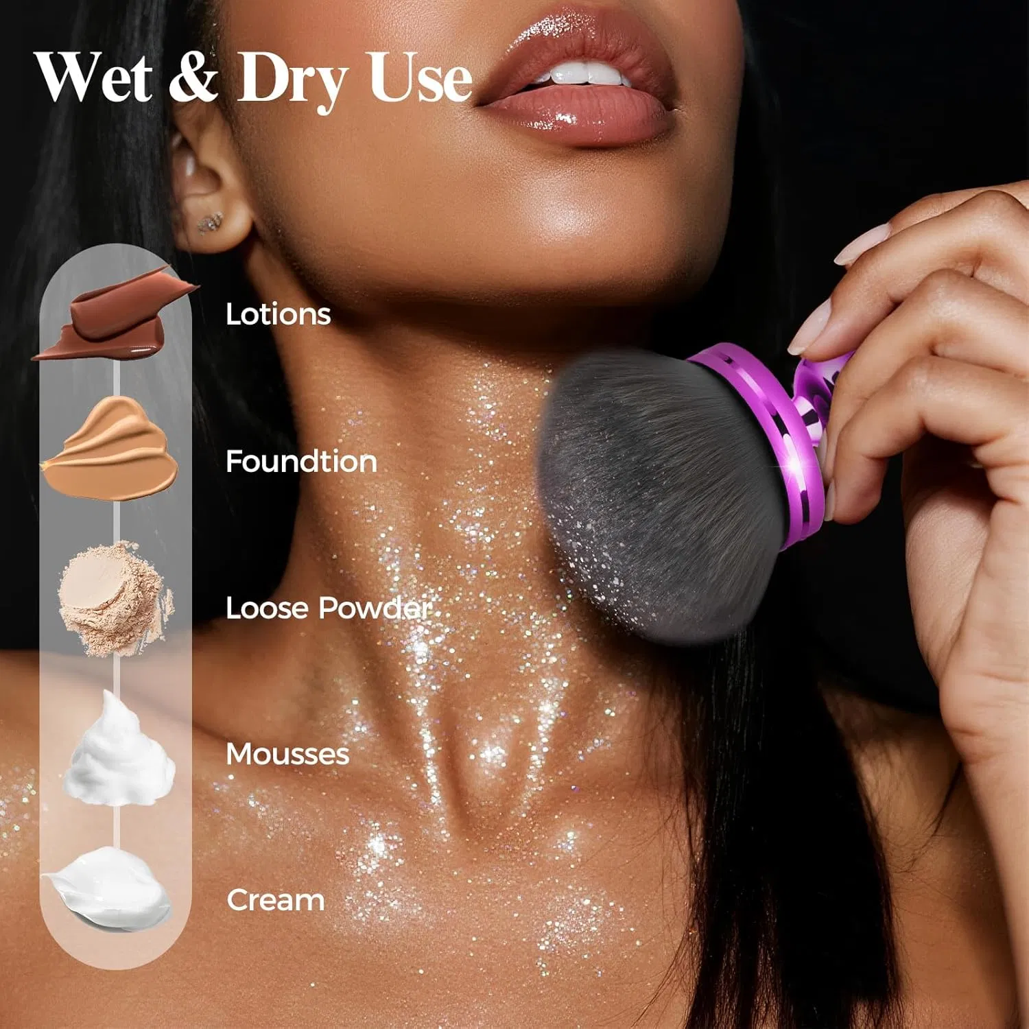 Wholesale Extra Large Self Tanner Body Bronzer Soft Applicator Cosmetic Brush