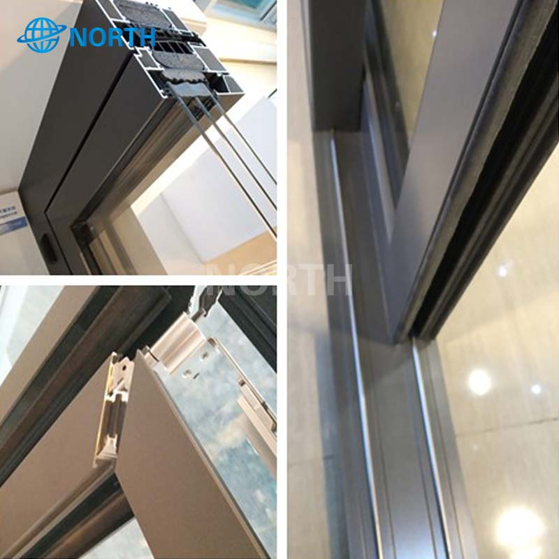 Wholesale Low E Thermal Storefront Aluminium Window Wall, Heavy Exterior Interior Tempered Glass Sliding Door, Glass Partition, Glass Aluminium Window