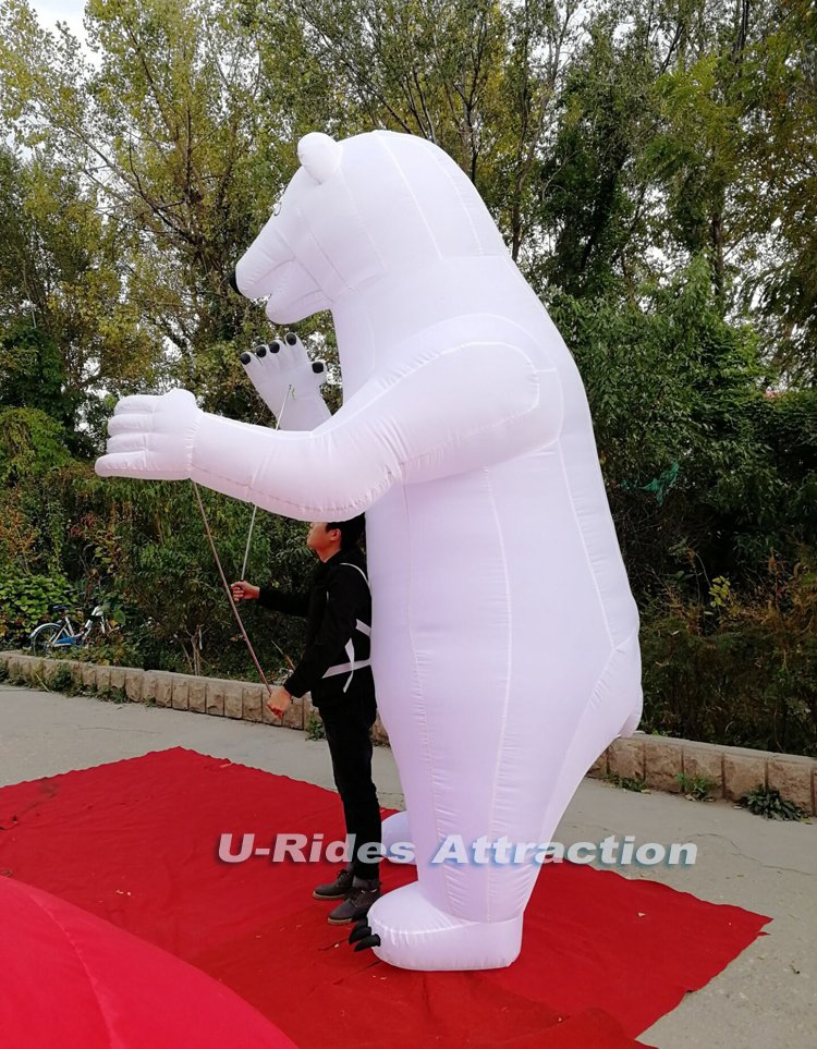Inflatable Polar bear advertising walking cartoon with LED lights