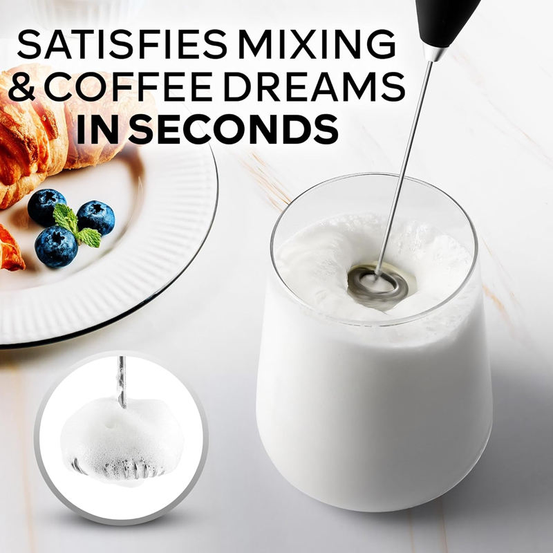 New Mini Milk Foam Maker Matcha Whisk Drink Mixer Stirrer Stainless Steel Coffee Frother Kitchen Handheld Electric Milk Frother
