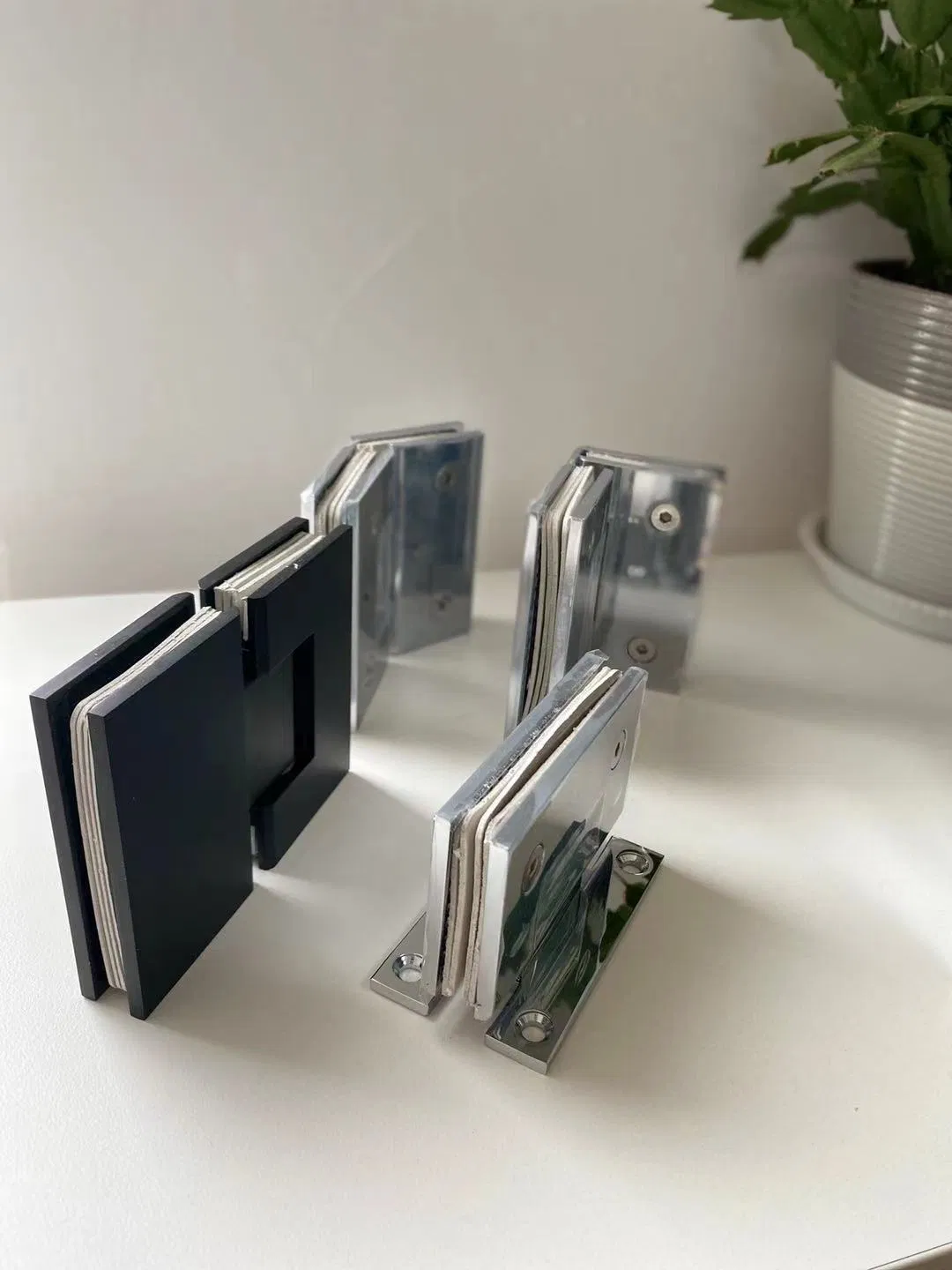 Stainless Steel H Back Plate Wall Mount Glass Shower Door Hinge