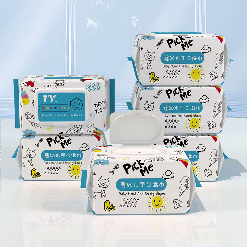 Baby Hand and Mouth Wipes Natural Plant Fiber Thickening Cleaning Wipe