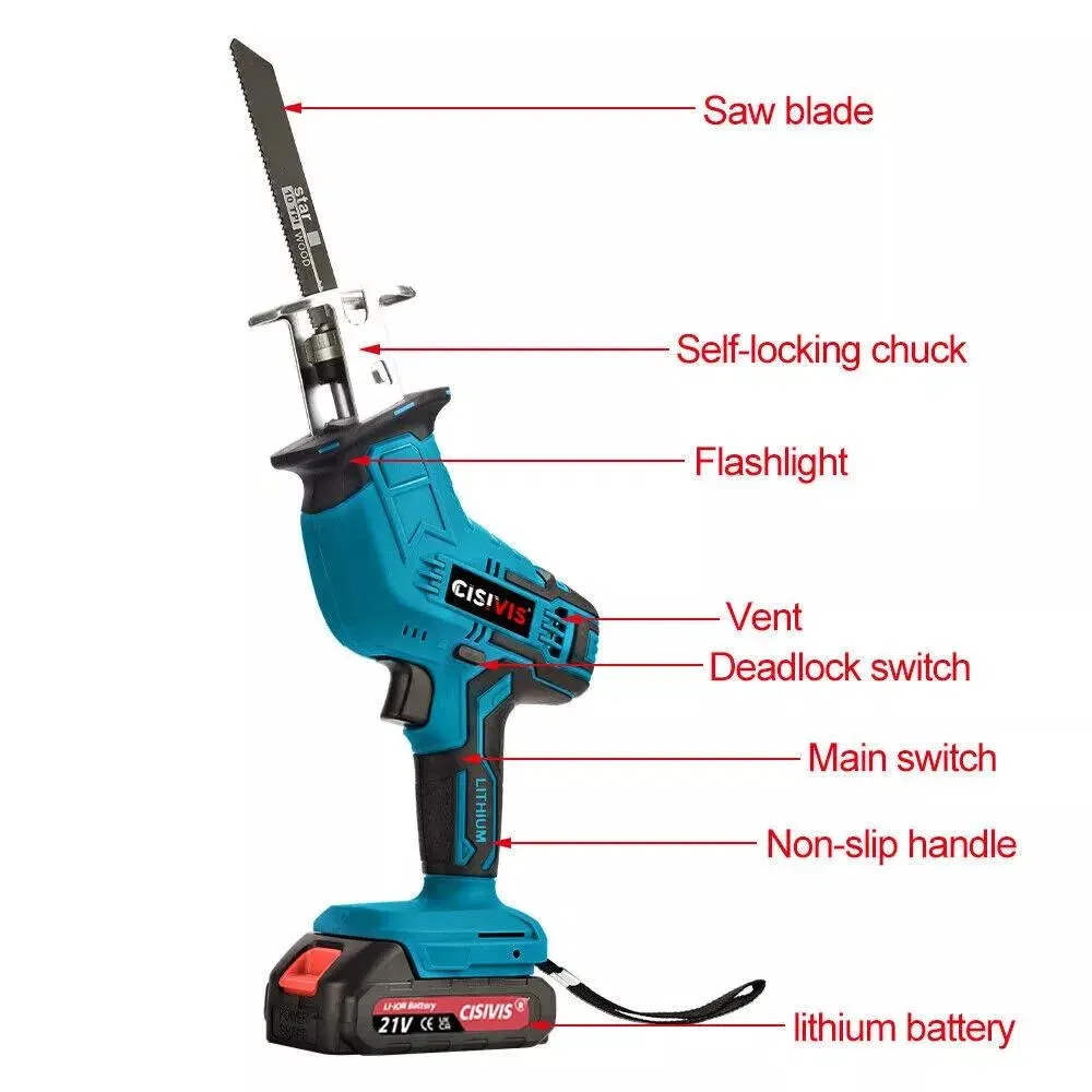 High-Powered Cordless Reciprocating Saw for Efficient Wood Cutting