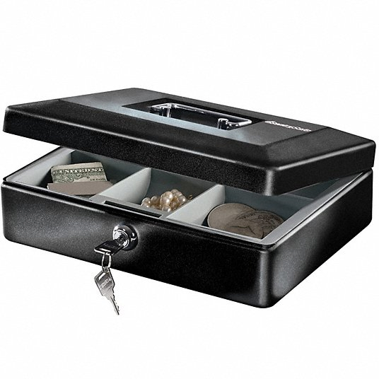Heavy Duty Electronic Cash Drawer with 4 Bills & 5 Removable Coins Trays Black 1-Year Warranty 33.5X38X8cm