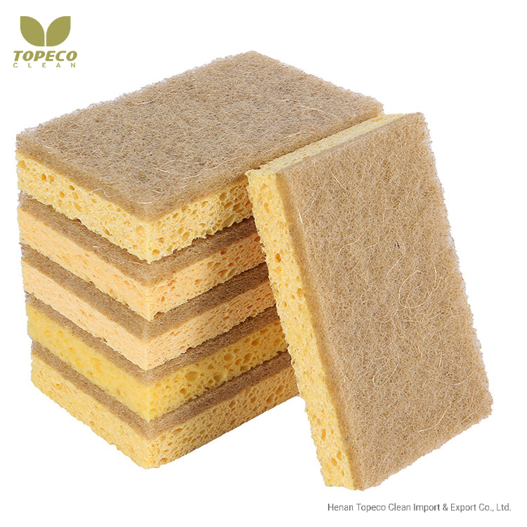 Topeco Reusable Sisal Fiber Cellulose Sponge Natural