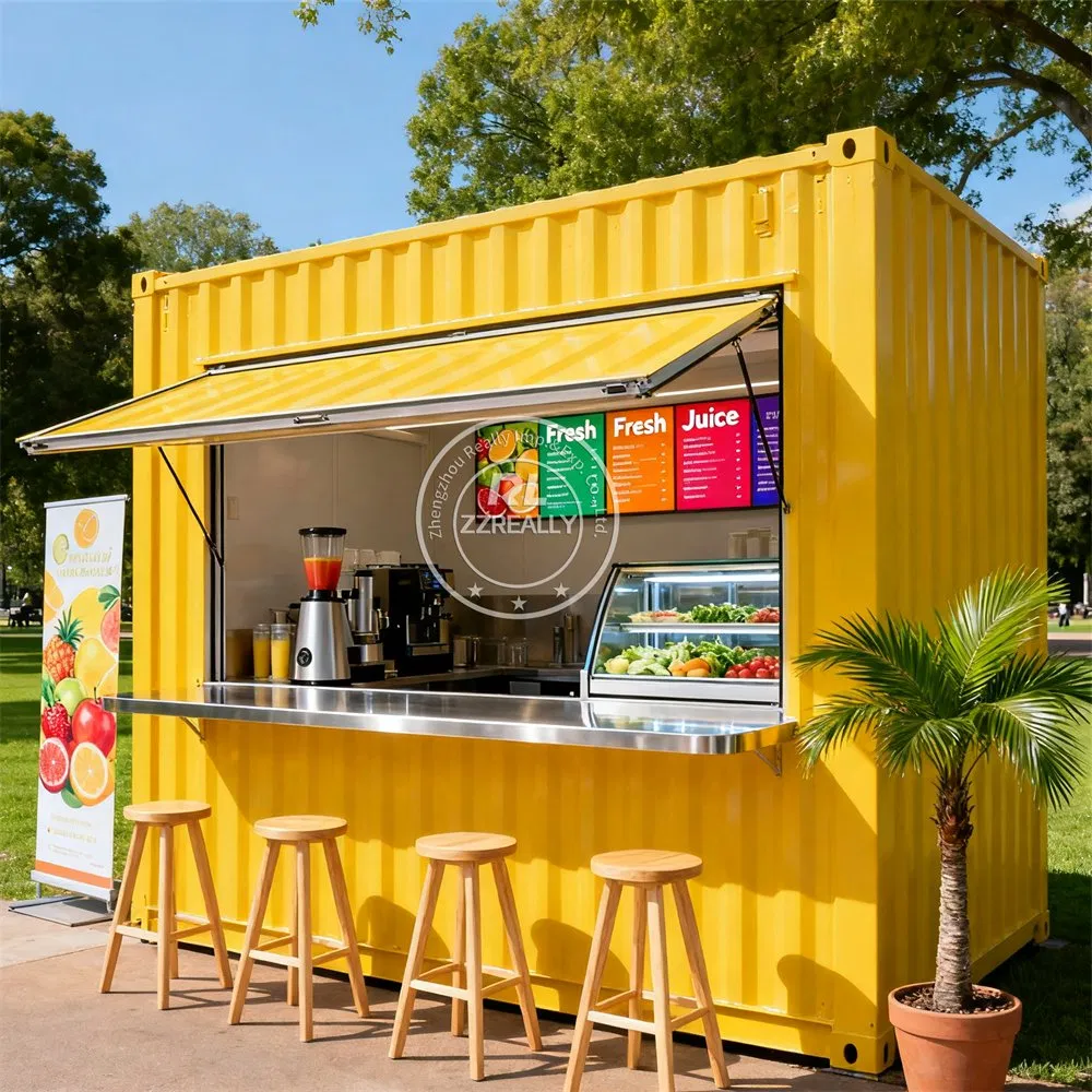 Prefab 11FT 20FT 40FT Shipping Container Cabins Bar Restaurant Coffee Shop Container Cafe Kiosk with Full Kitchen