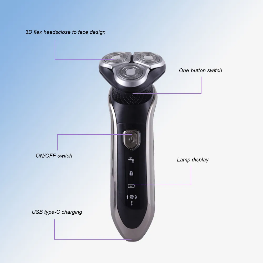 Waterproof Wet & Dry Bald Shaving Grooming Cordless Rechargeable Men's Head Shaver